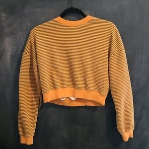 Burn orange and green striped sweatshirt
